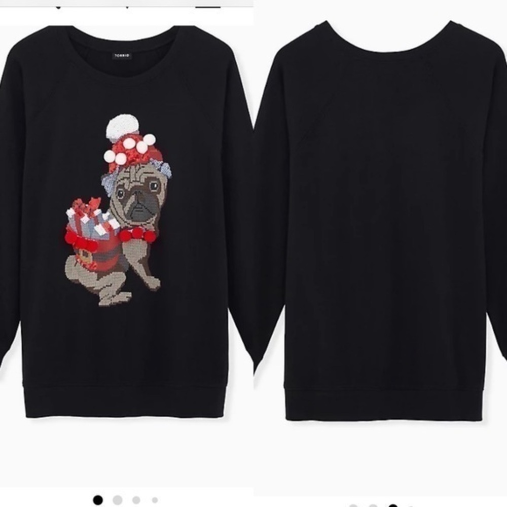 NWT Torrid size 1 Santa pug sweatshirt